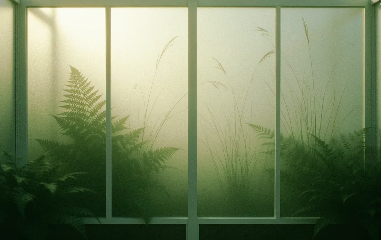 Serene greenhouse environment with soft morning light